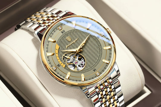 Automatic Skeleton Watch – Luminous Tourbillon Style with Sapphire Crystal