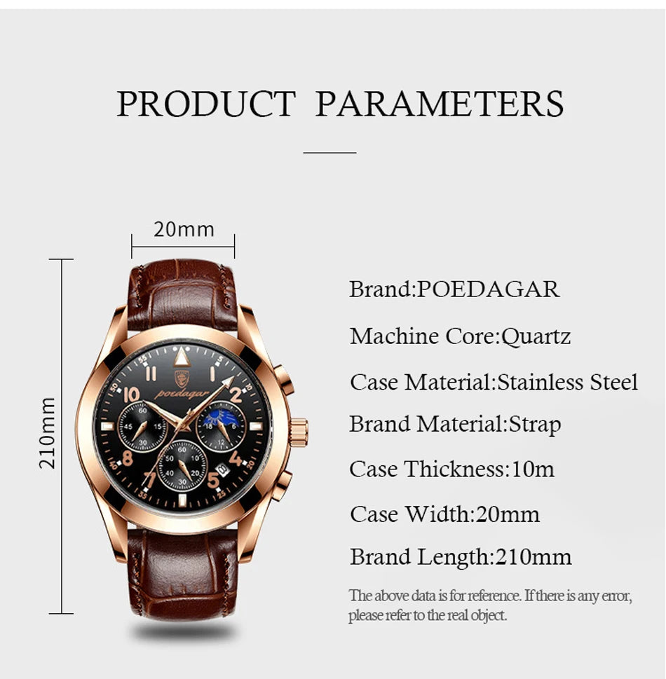 Rose Gold Chronograph Watch – Full Calendar with Arabic Dial & Bracelet