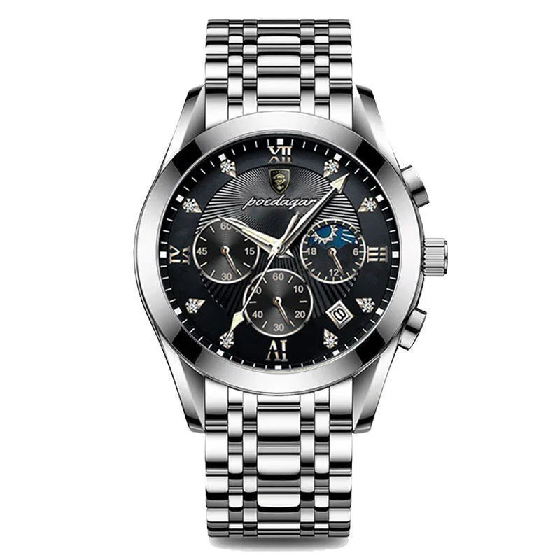 Rose Gold Chronograph Watch – Full Calendar with Arabic Dial & Bracelet