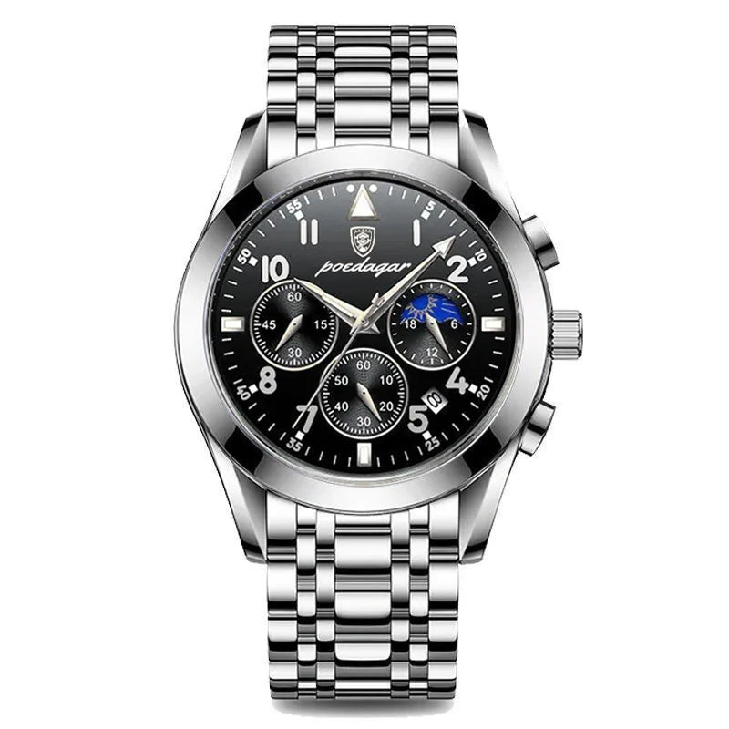 Rose Gold Chronograph Watch – Full Calendar with Arabic Dial & Bracelet