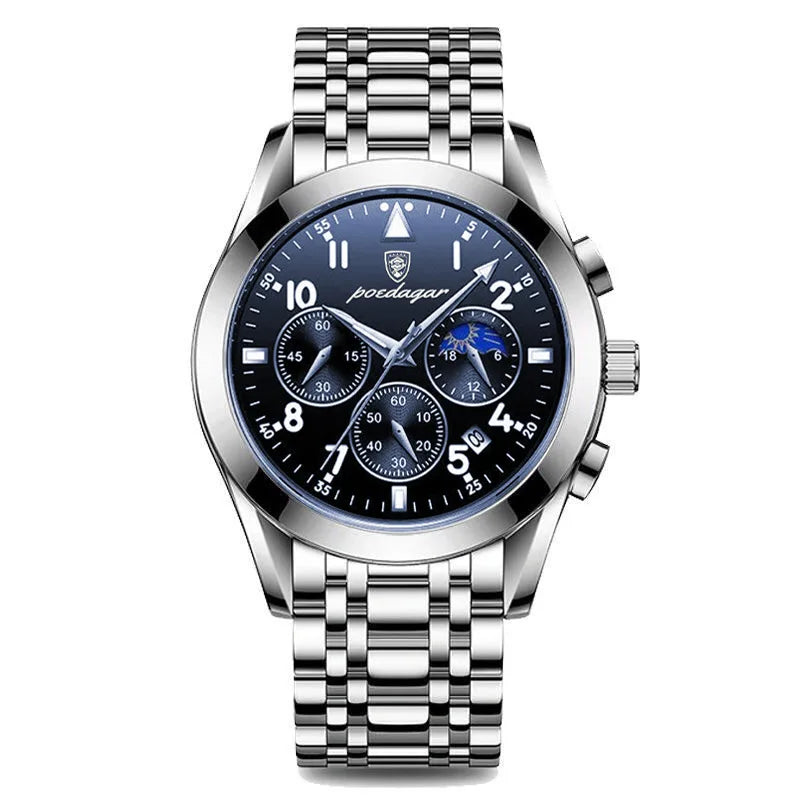 Rose Gold Chronograph Watch – Full Calendar with Arabic Dial & Bracelet