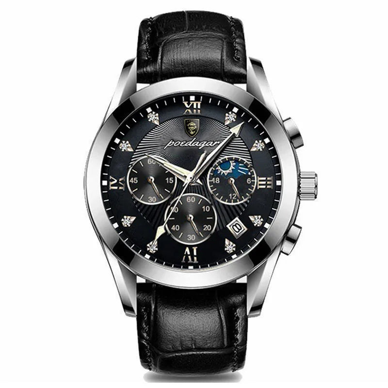 Rose Gold Chronograph Watch – Full Calendar with Arabic Dial & Bracelet