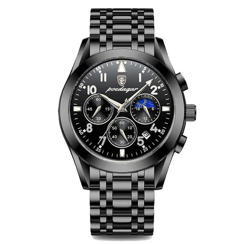 Rose Gold Chronograph Watch – Full Calendar with Arabic Dial & Bracelet