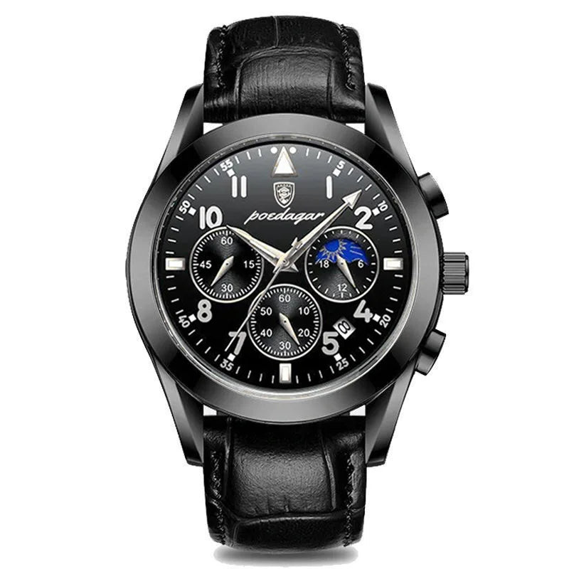 Rose Gold Chronograph Watch – Full Calendar with Arabic Dial & Bracelet