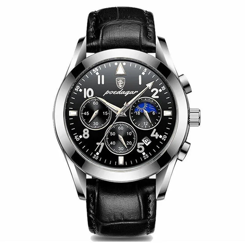 Rose Gold Chronograph Watch – Full Calendar with Arabic Dial & Bracelet