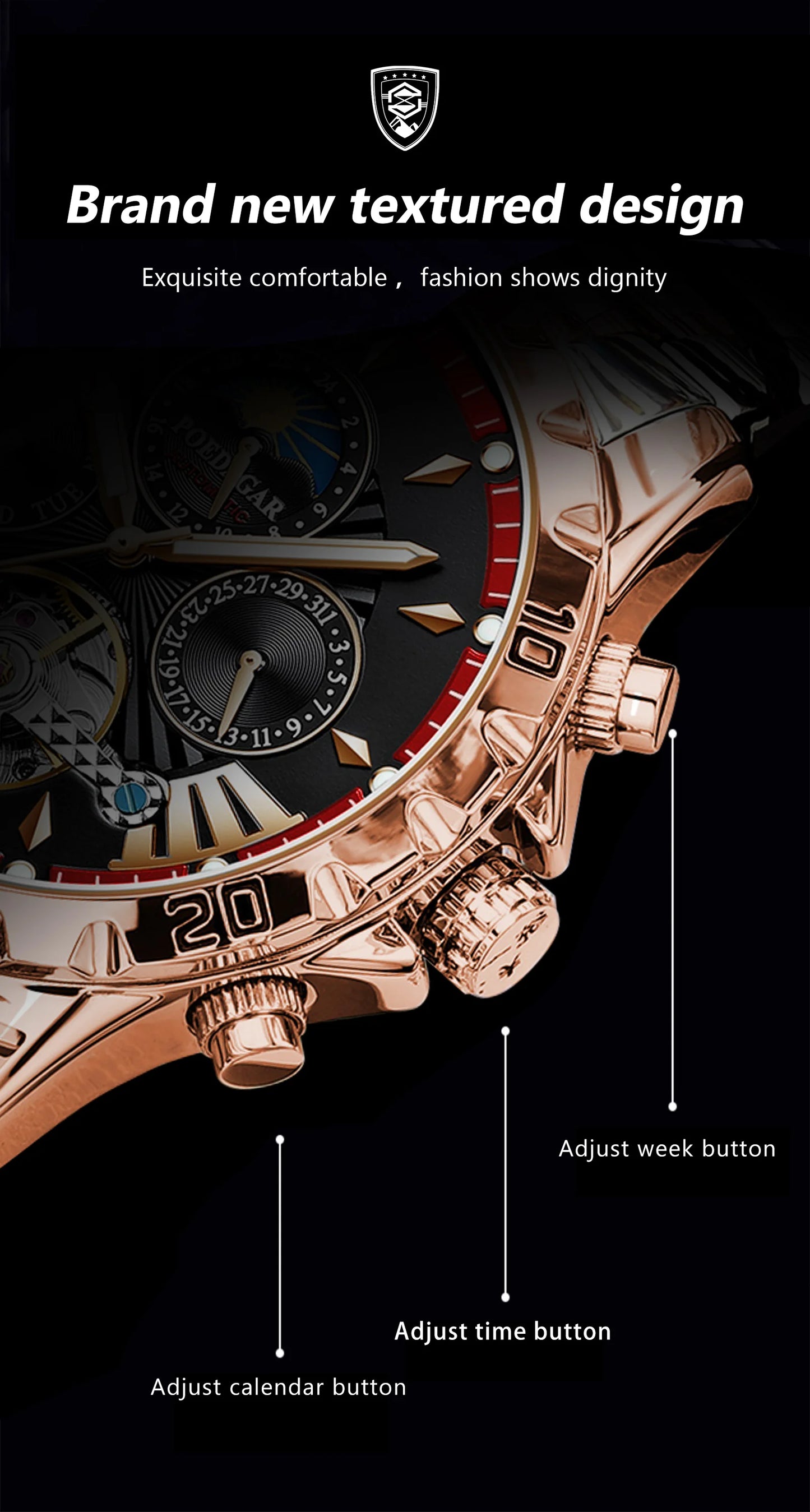 Automatic Skeleton Watch – Tourbillon Style with Full Calendar & Sapphire Crystal