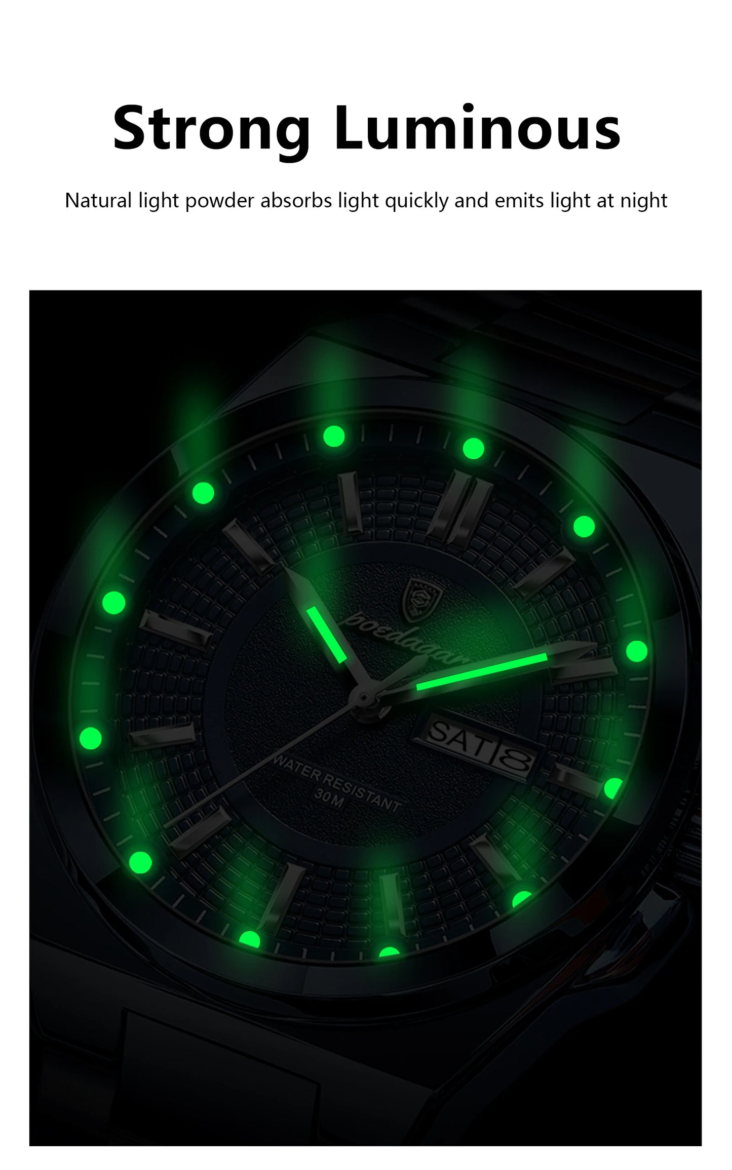 Premium Men's Chronograph Watch – Stainless Steel, Luminous, 3Bar Water‑Resistant
