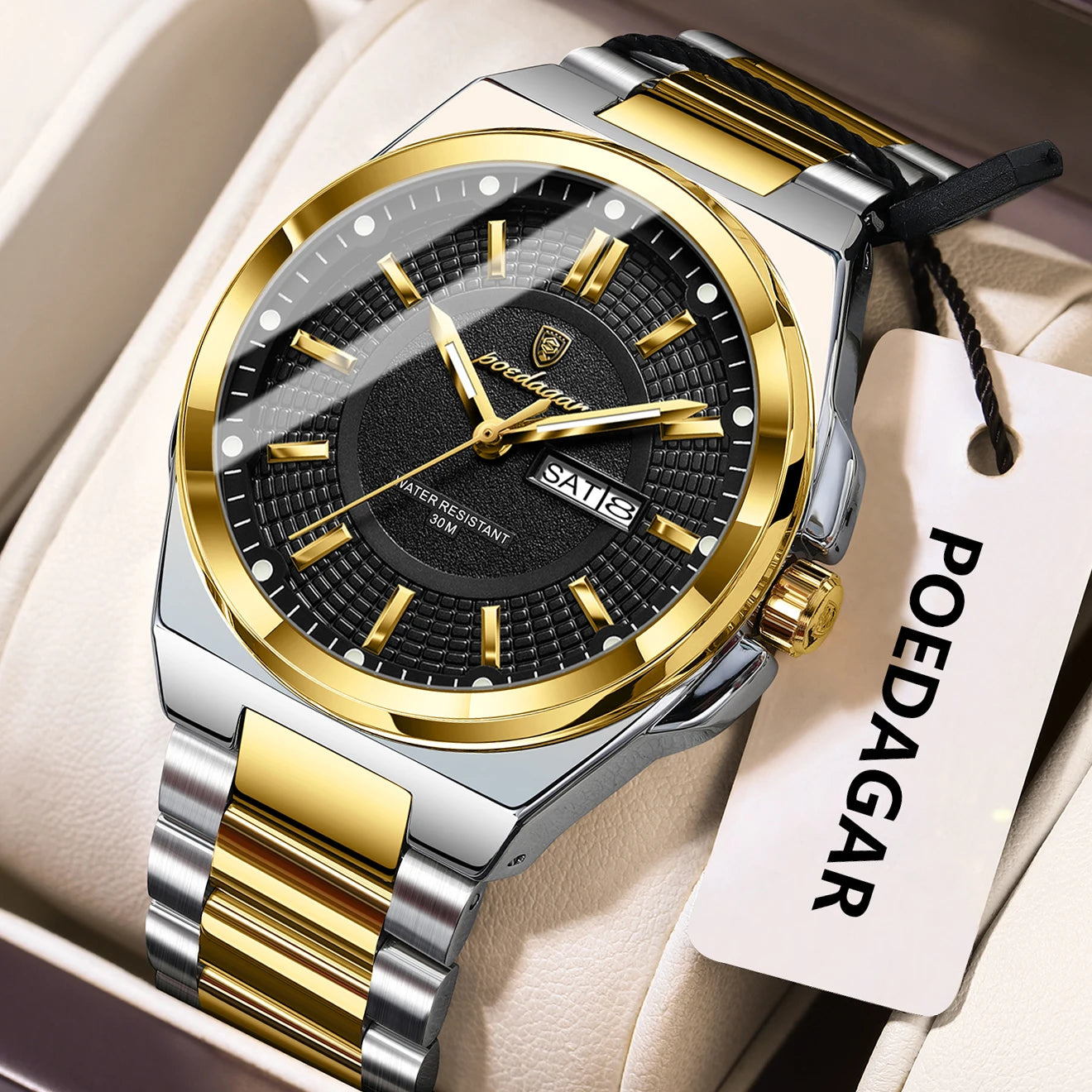 Premium Men's Chronograph Watch – Stainless Steel, Luminous, 3Bar Water‑Resistant