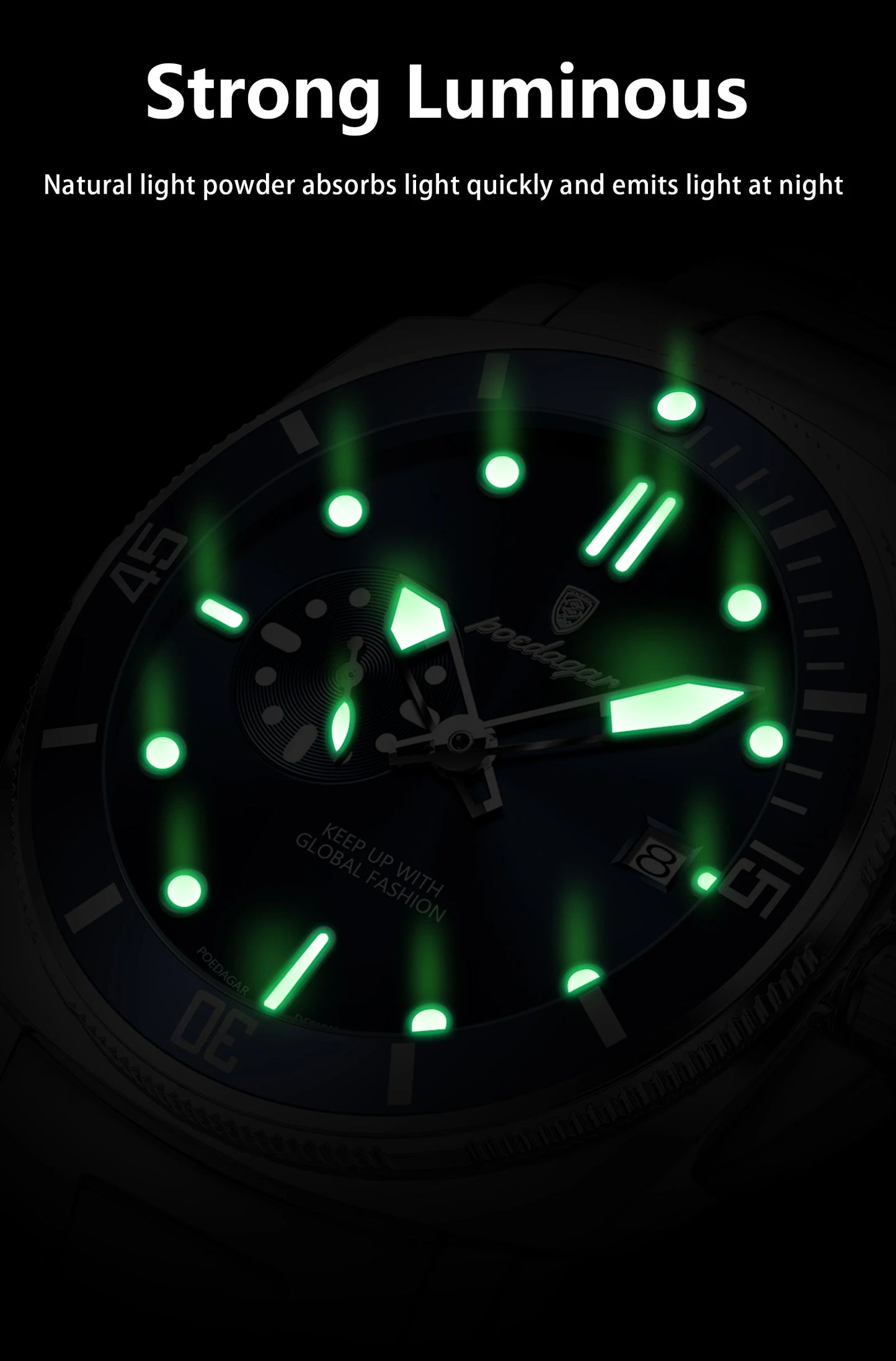 Nylon Strap Business Watch – Luminous Dial with Date & Hidden Clasp