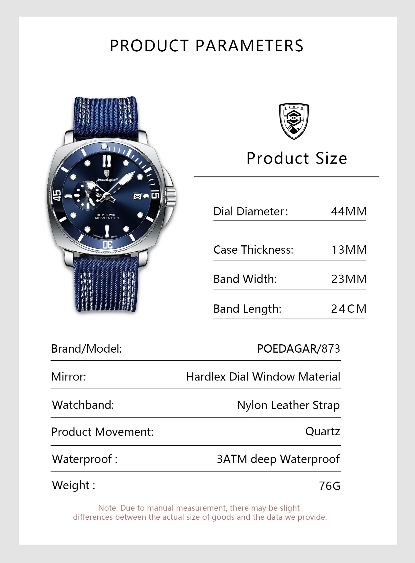 Nylon Strap Business Watch – Luminous Dial with Date & Hidden Clasp